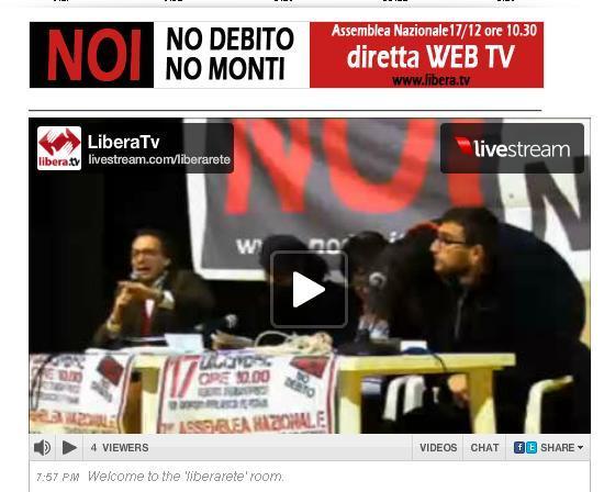 Successo della diretta WebTv – NO DEBITO