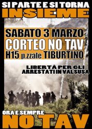 Roma Sabato 3 marzo, ore 15:00, corteo NO TAV