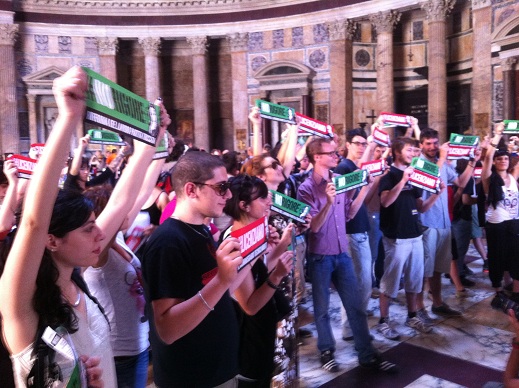 Blockupy Fornero a Piazza del Pantheon