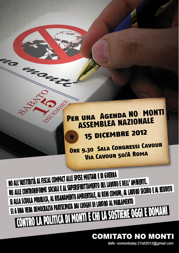 15/12 AGENDA NO MONTI – Assemblea a Roma