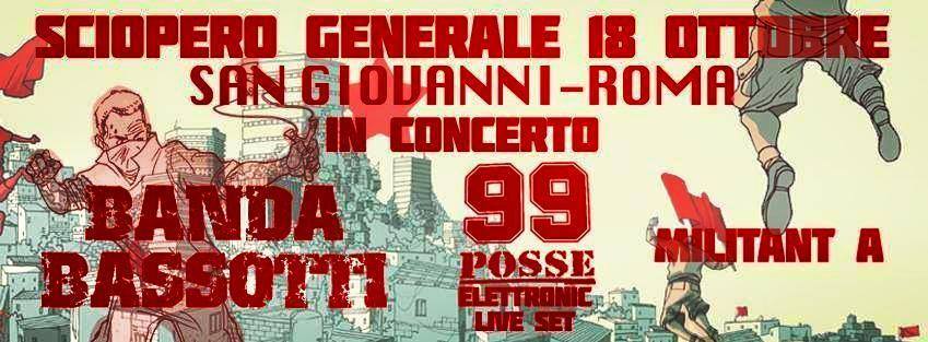 CON LO SCIOPERO DEL 18 OTTOBRE TRE NO A EUROPA, AUSTERITA’ E PACE SOCIALE