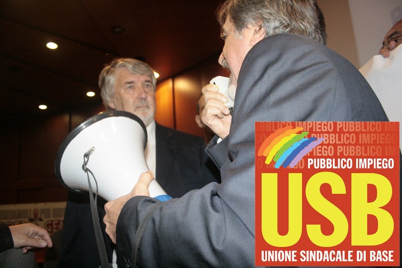 L’USB CONTESTA IL MINISTRO POLETTI A CONVEGNO INPS.