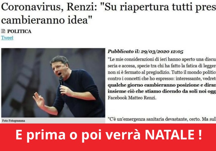 RENZI RIDICOLO: prevede l’ovvio per avere visibilità